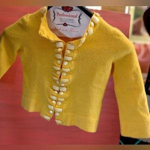 Banana Republic marigold yellow embellished cropped sweater preppy sexy